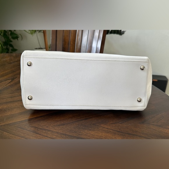 Furla White Leather Satchel with Scarf-Wrapped Handle - Picture 8 of 16